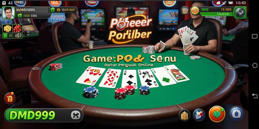 Screenshot gameplay DMD999 menunjukkan sesi poker yang seru dan menarik.