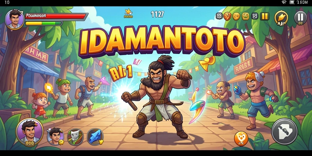 Gameplay seru dari IDAMANTOTO dengan karakter yang beraksi.