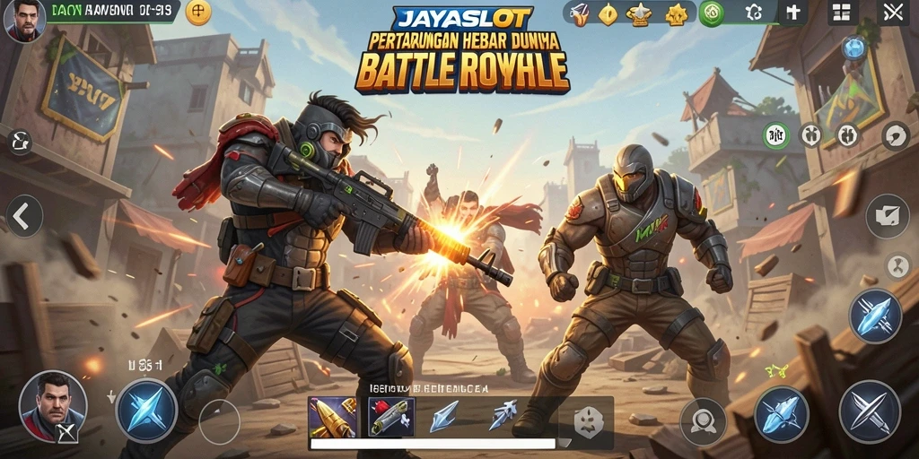Gameplay seru di JAYASLOT dengan pertarungan Battle Royale yang intens.