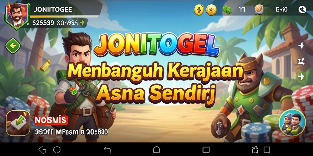 Tampilan gameplay seru JONITOGEL dengan berbagai fitur manajemen bisnis.