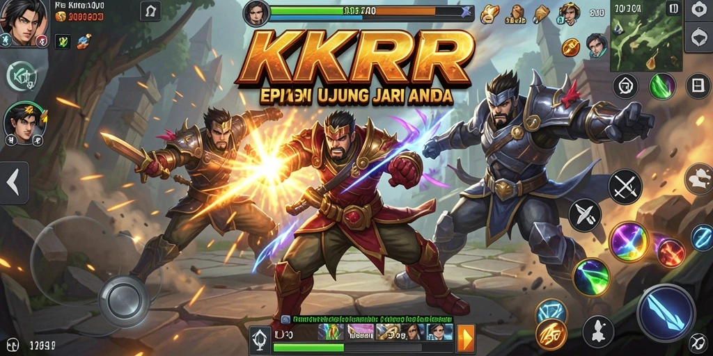 Screenshot menampilkan gameplay pertarungan seru dalam KKRP.