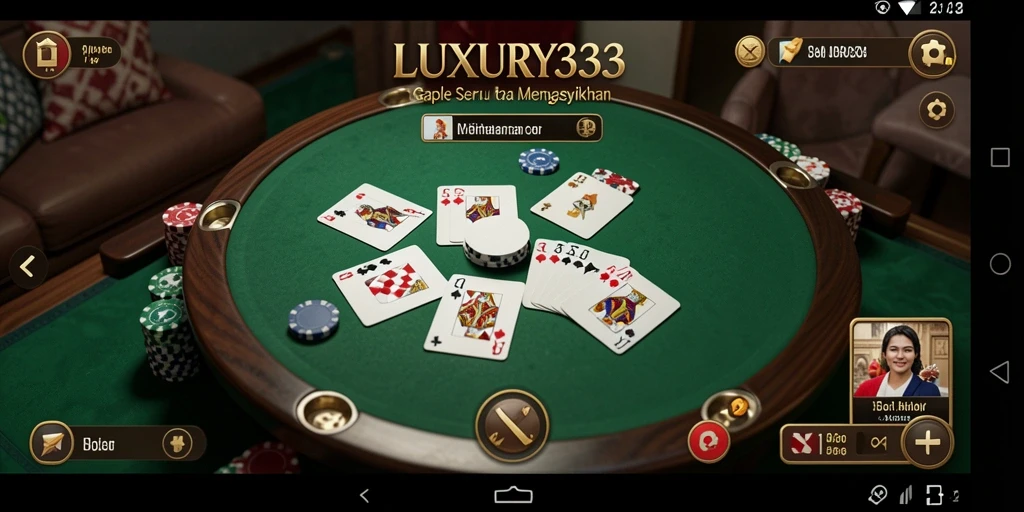 Tampilan gameplay seru LUXURY333 dalam permainan Gaple.