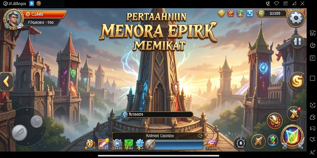Gameplay OJA89 yang menampilkan pertempuran menara epik.