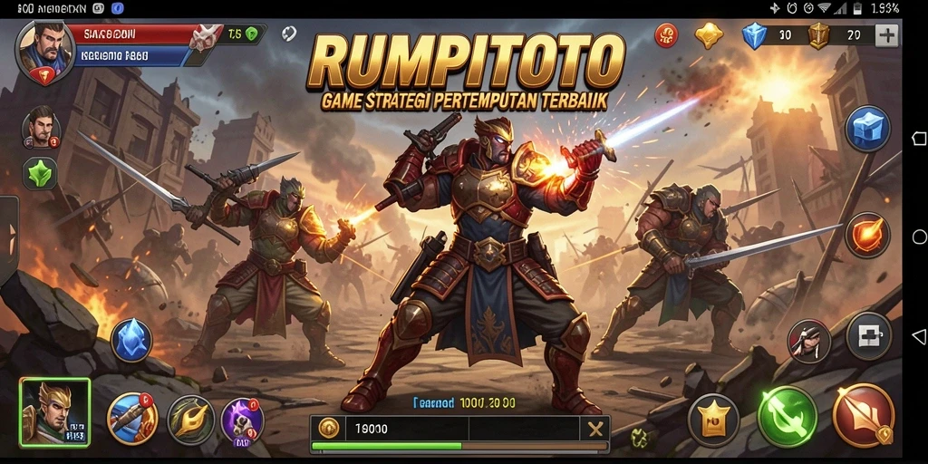 Tangkapan layar gameplay RUMPITOTO menampilkan pertempuran yang mendebarkan.