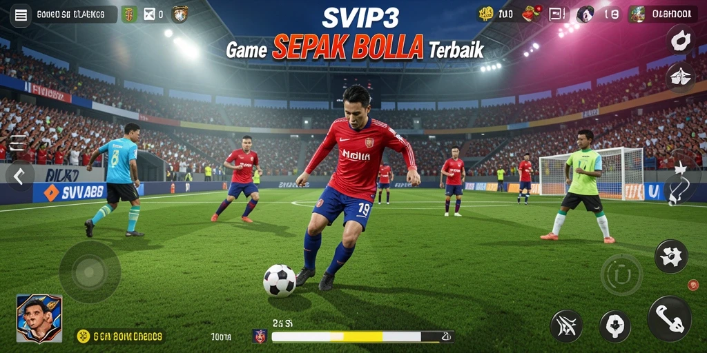 Tampilan gameplay SVIP3 yang mendebarkan di lapangan sepak bola.