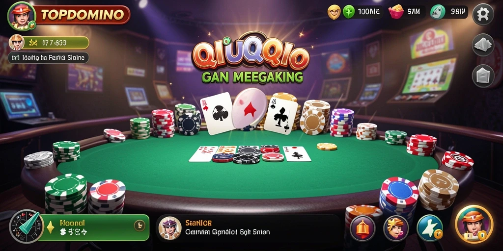 Tampilan menarik dari gameplay QiuQiu di TOPDOMINO.
